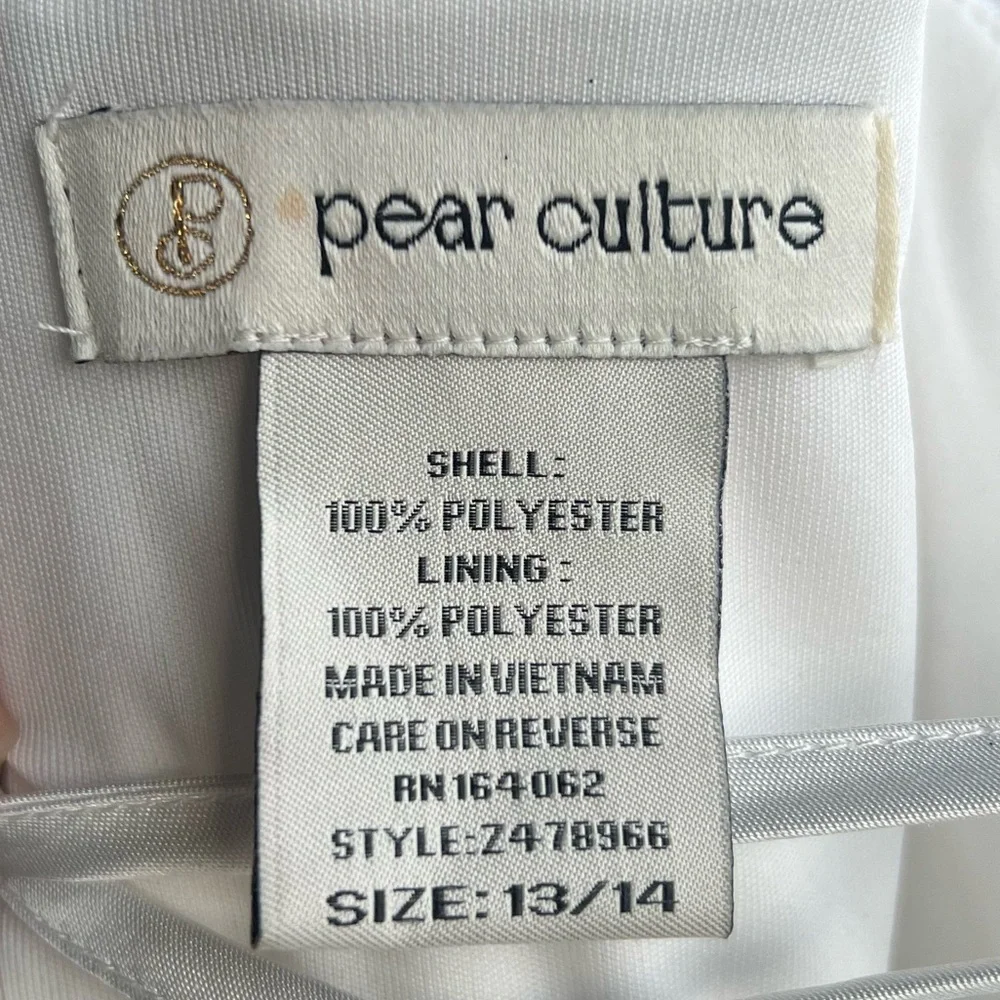 🆕 Pear Culture White Ruffle Women’s Spaghetti Strap Wedding Dress 13/14(S,M) - Picture 11 of 12